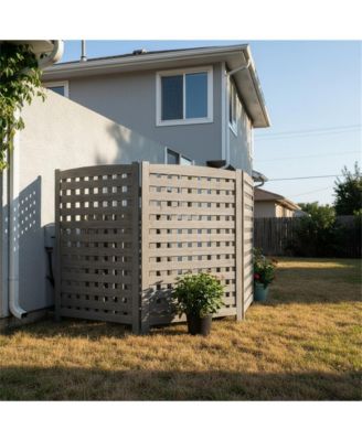 3-Panel Outdoor Air Conditioner Fence Screen, 32" W x 38" H Outside Wood Privacy Fence