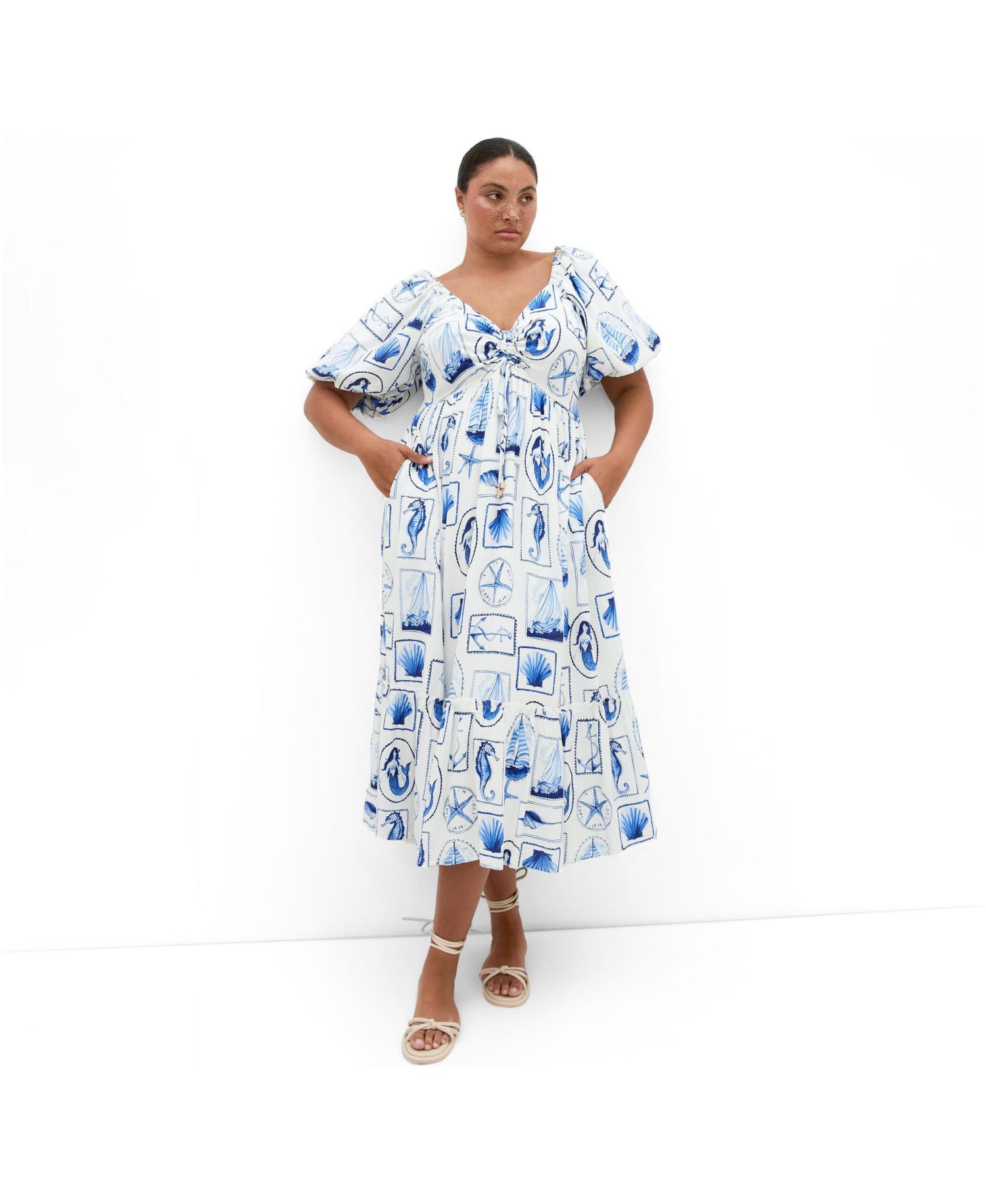Women's Plus Size Giselle Amalfi V Neck Maxi Dress