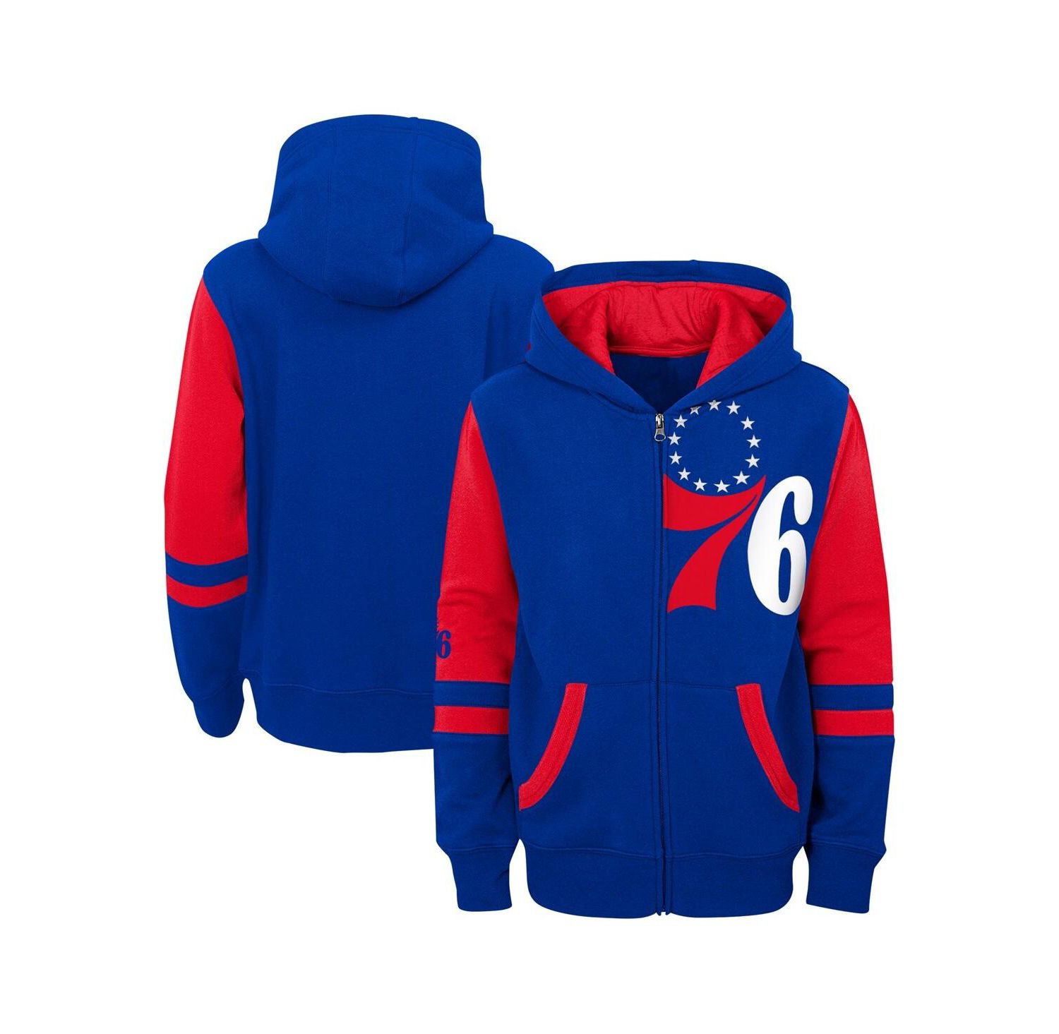 Preschool Royal Philadelphia 76ers Straight To The League Full-Zip Hoodie