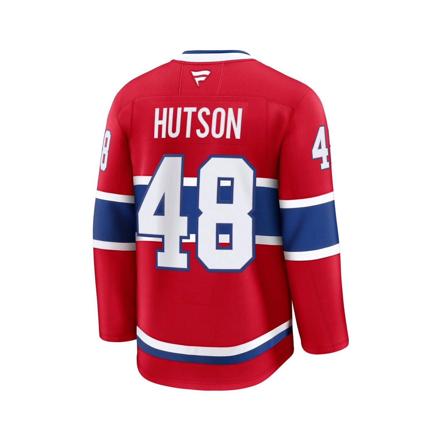 Мужской топ Fanatics Lane Hutson Red Montreal Canadiens Home Premium Jersey — фото 3