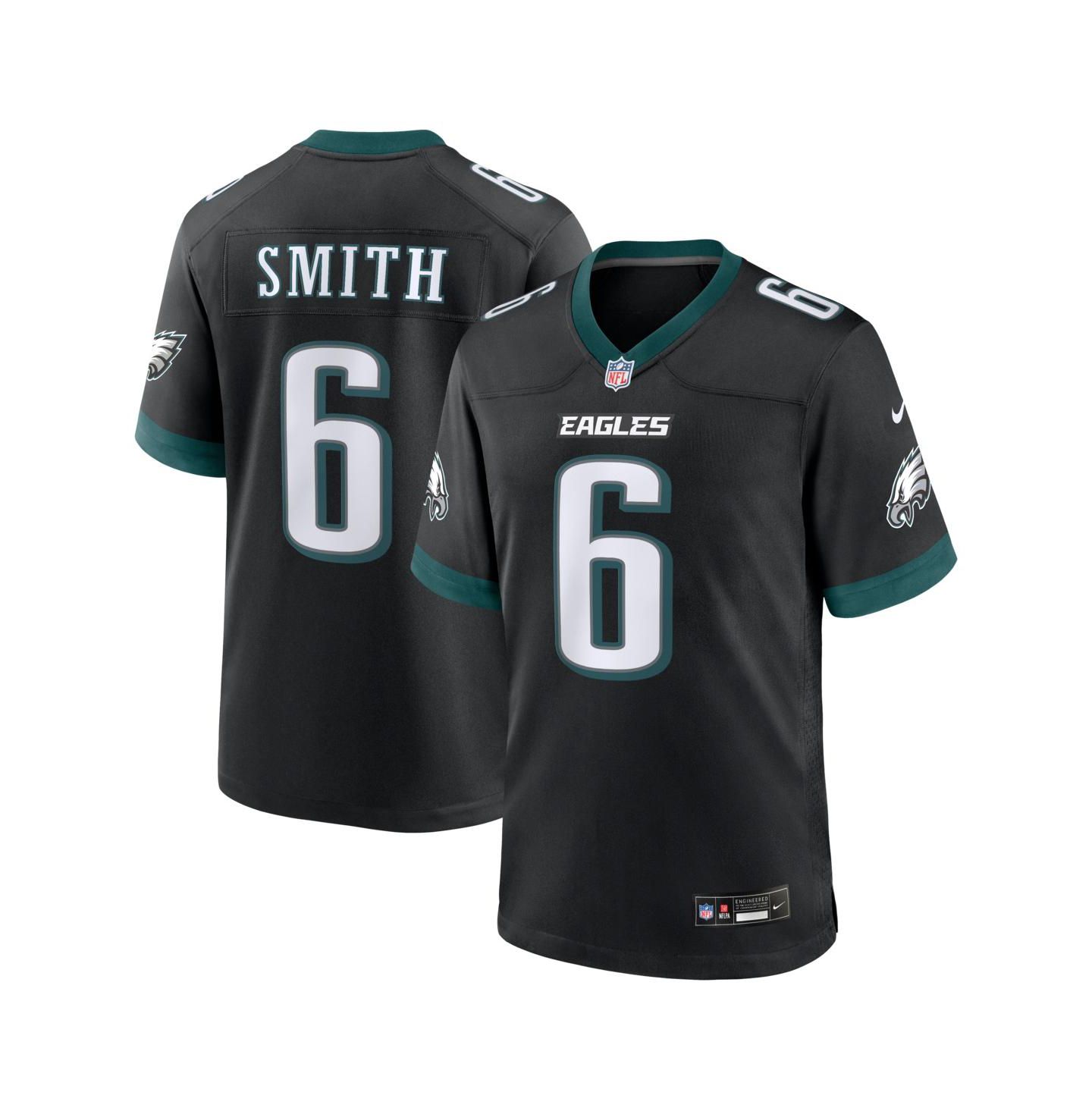 Мужской топ Nike Devonta Smith Black Philadelphia Eagles Alternate Game Jersey — фото 1