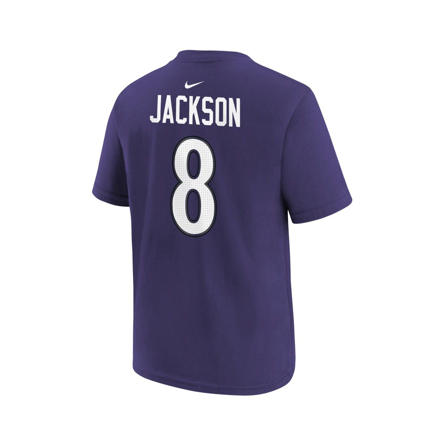 Детская футболка Nike Lamar Jackson Baltimore Ravens с именем и номером, фиолетовая — фото 3