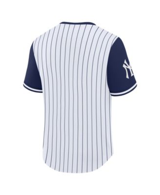 Fanatics Men's White/Navy New York Yankees Pinstripe Walk Off T