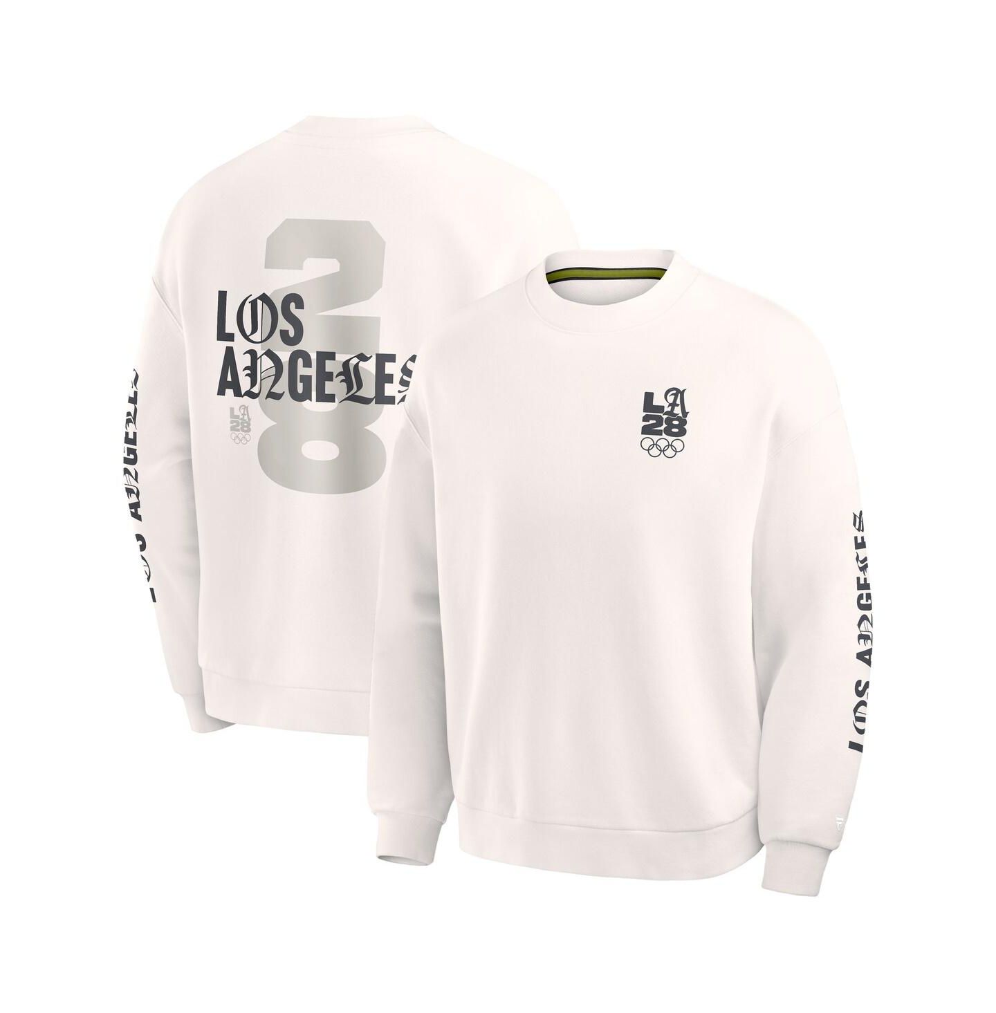 Мужской свитшот Fanatics Cream LA28 Summer Olympics Oversized Type Play Multi — фото 1