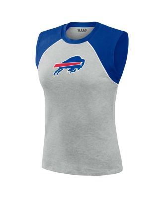 Women's Gray Buffalo Bills Cropped Raglan Tank Top