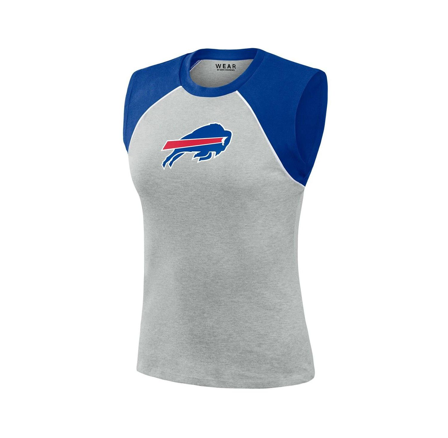 Women's Gray Buffalo Bills Cropped Raglan Tank Top
