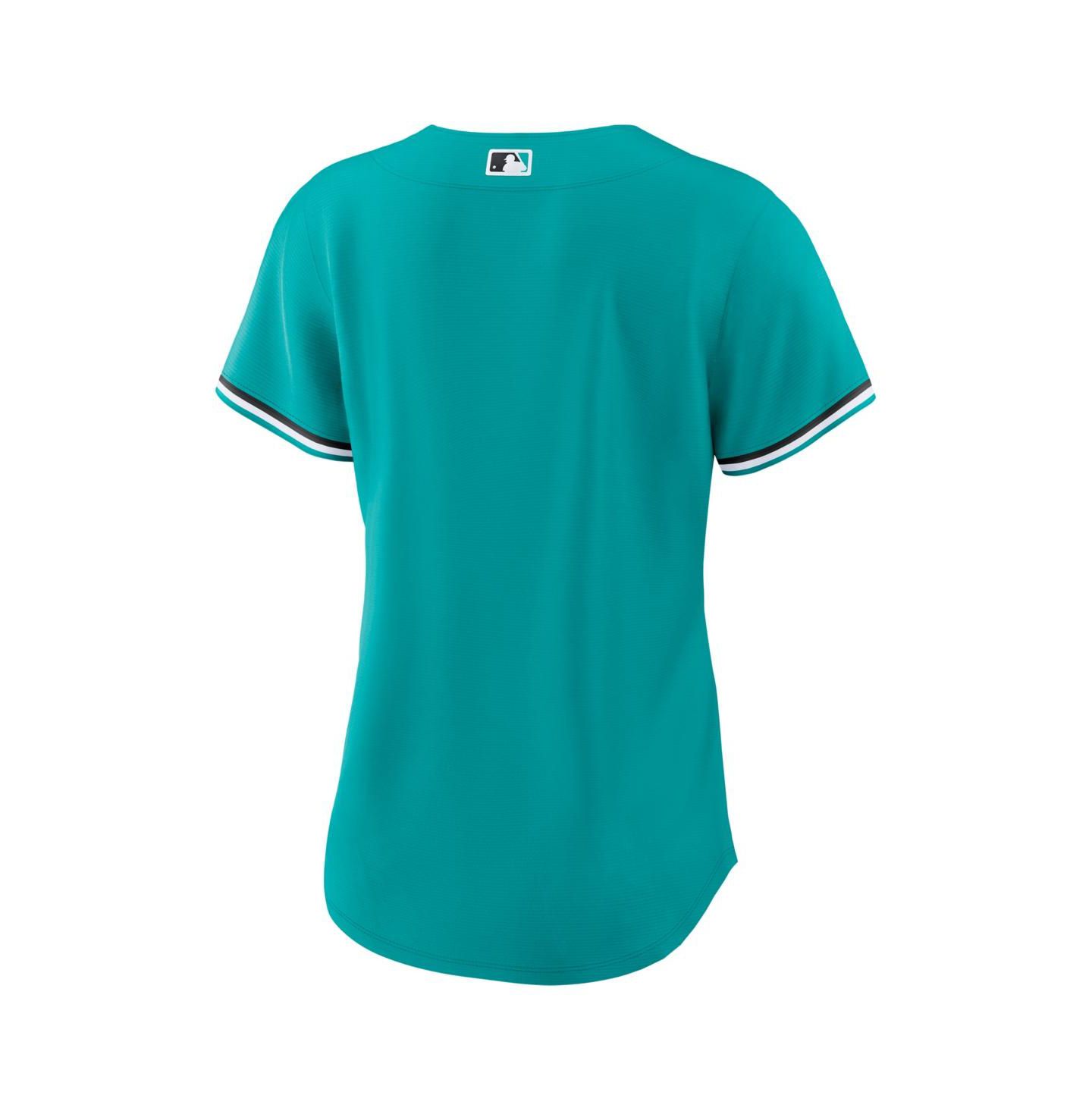 Женский топ Nike Teal Miami Marlins Alternate Replica Jersey — фото 3