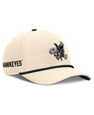 Men's and Women's Natural Iowa Hawkeyes Legacy Vintage Rope Rise Adjustable Hat