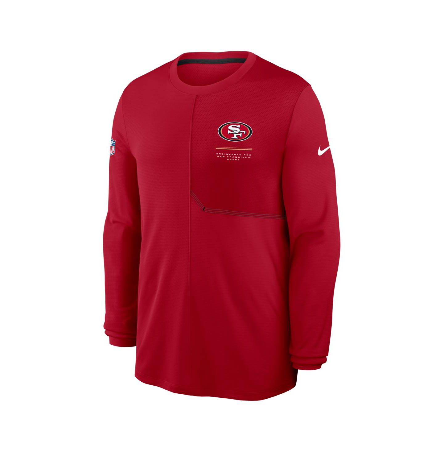 Мужская футболка Nike Scarlet San Francisco 49ers Sideline Coaches UV Dri-FIT Long Sleeve — фото 2
