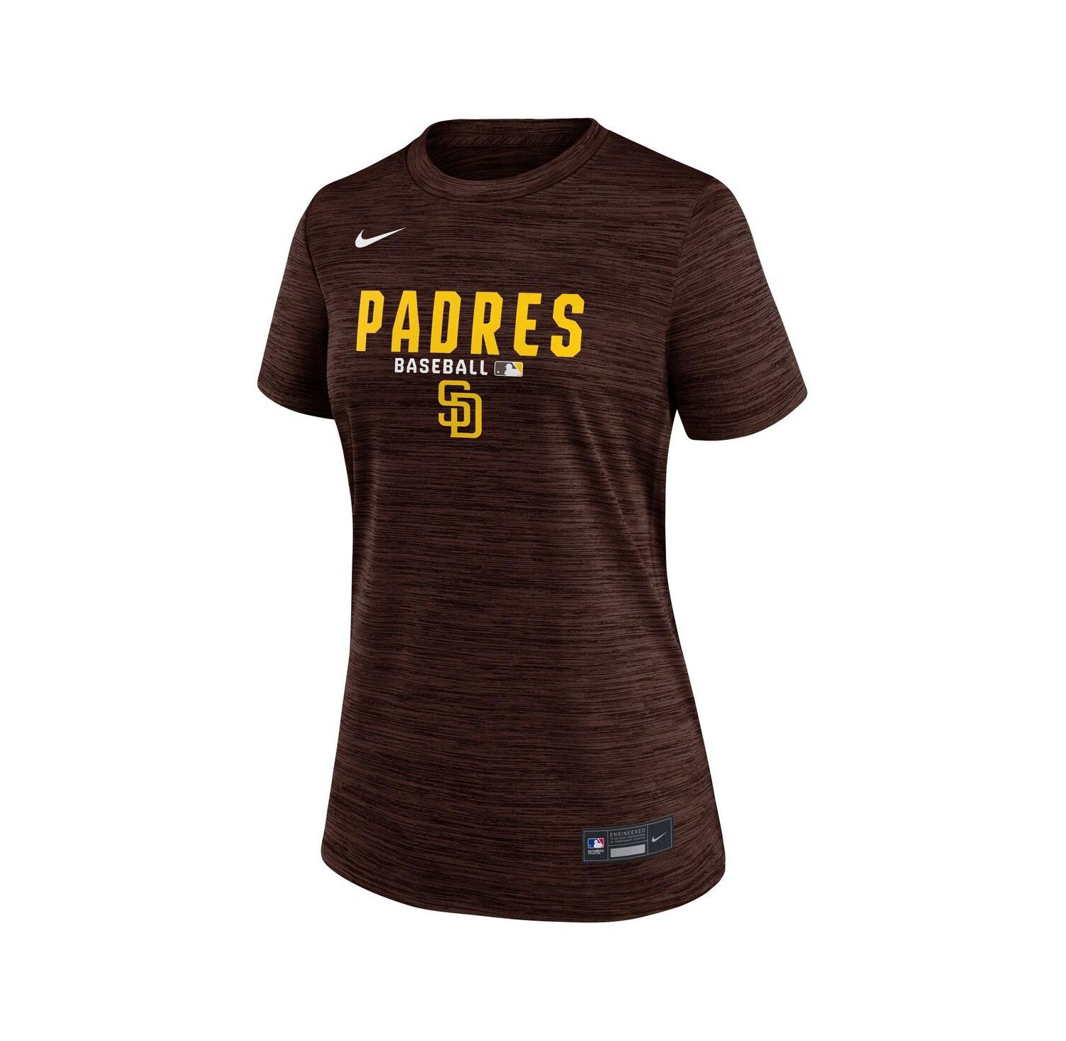 Women's Brown San Diego Padres Authentic Collection Velocity Dri-FIT T-Shirt