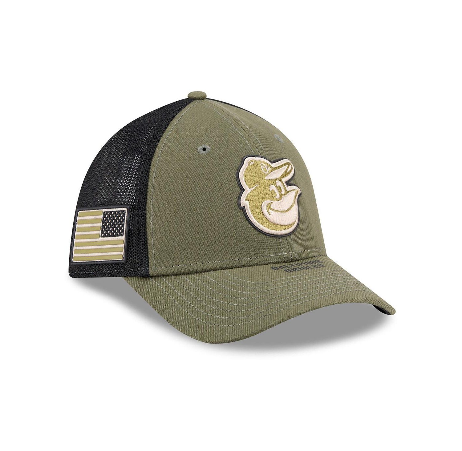 Men's Olive Baltimore Orioles 2026 Armed Forces Day 39THIRTY M-Crown Flex Hat