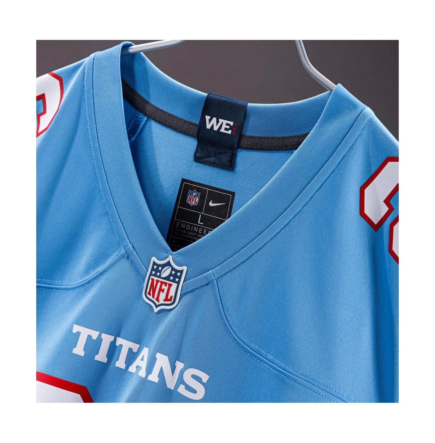 Мужской топ Nike Chimere Dike Light Blue Tennessee Titans Team Game Jersey — фото 4