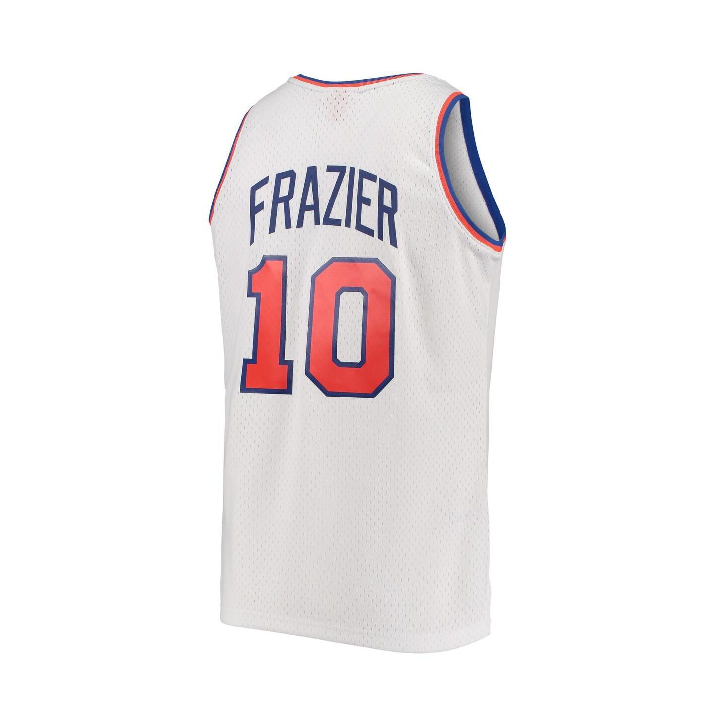 Мужской топ Mitchell & Ness Walt Frazier White New York Knicks Hardwood Classics Swingman Jersey — фото 2