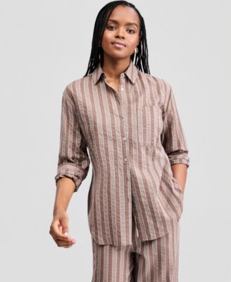 Women's Oversized Striped Shirt