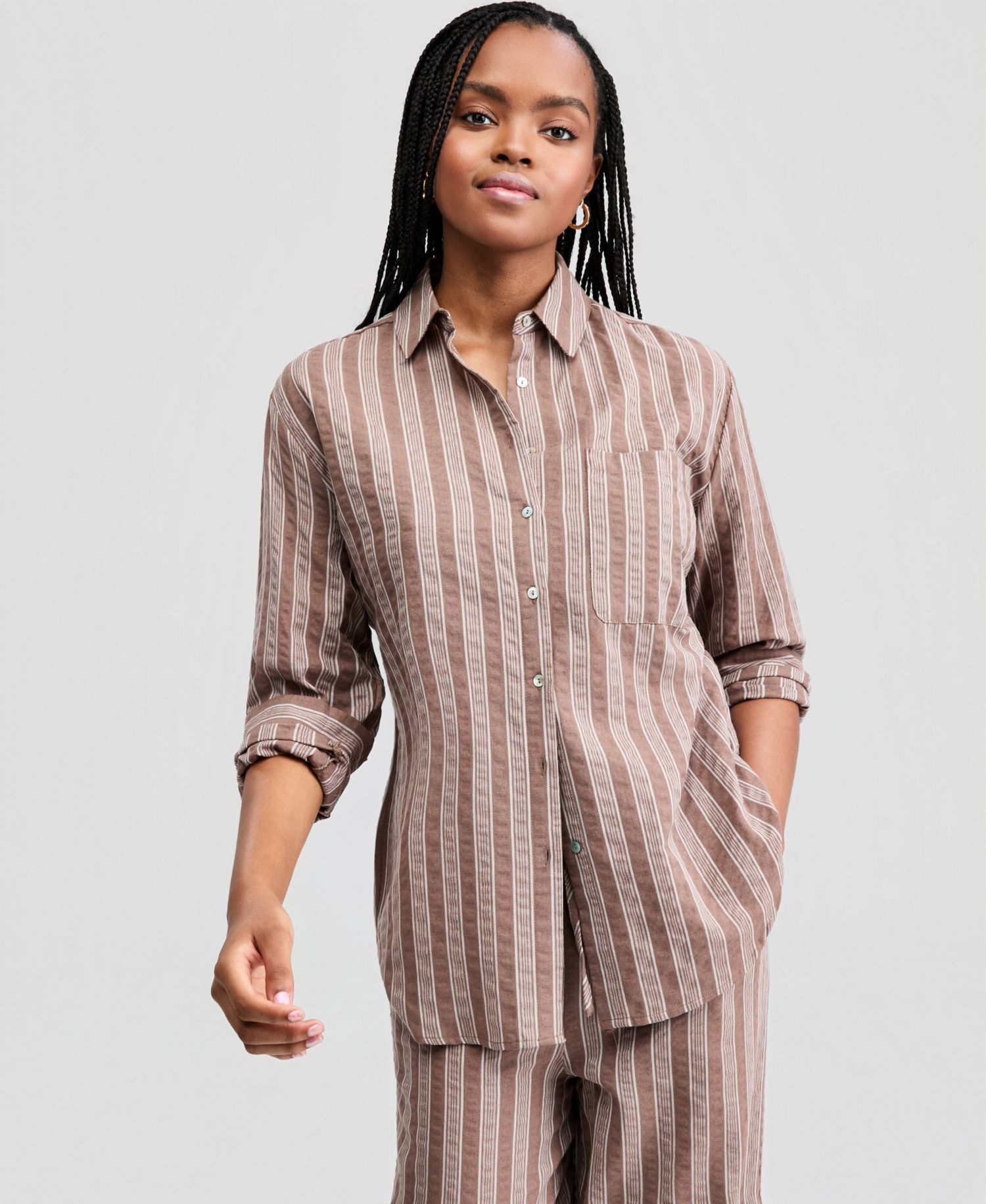 Women's Oversized Striped Shirt