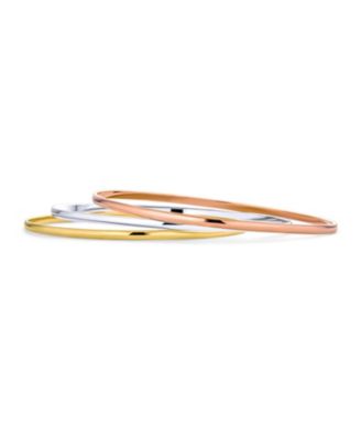 Set of 3 Multi Tri-Color Stacking Bangle Bracelets