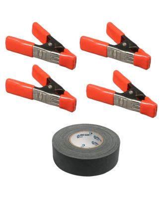 4x XM3 1-1/4x1 inch Steel Spring Clamp, Orange, Bundle with Pro Tapes 2 inch x30 Yards Gaffer Tape