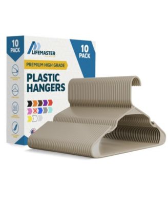 heavy-duty plastic hangers with non-slip grooves and space-saving design hold 5 Pounds and are ideal for clothes and dresses Pack of 10