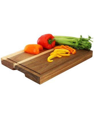 Acacia Wood Thick Carving and Cutting Serving Board, Butcher Block with Juice Groove