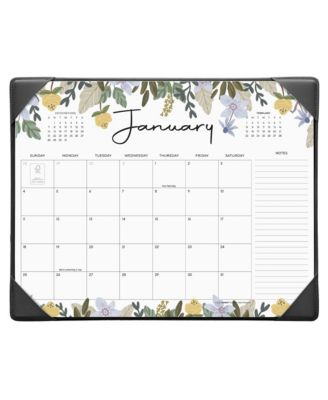 Desk Calendar 2026 Desktop Mat Floral Blotter 18 Months