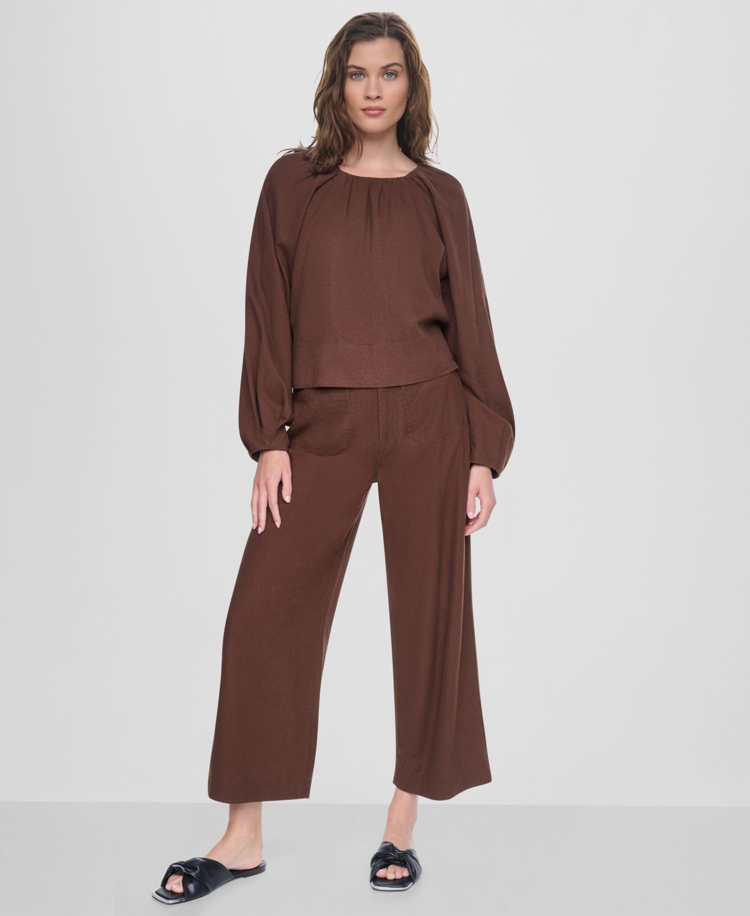 Women's High-Rise Cropped Wide-Leg Pants