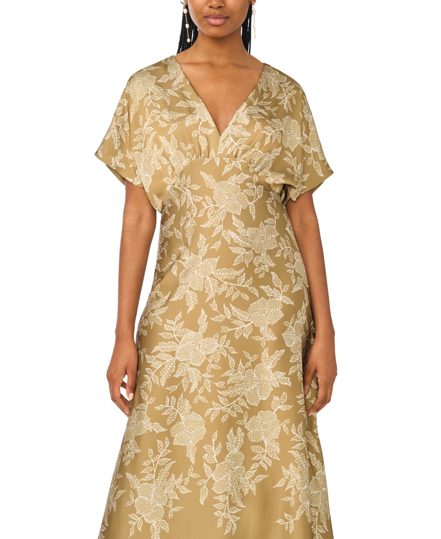 Women's Dolman-Sleeve V-Neck Maxi Dress
