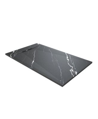 Low-Profile SMC Shower Base with Reversible Drain, Drain Cover, Non-Slip, Wheelchair-Friendly