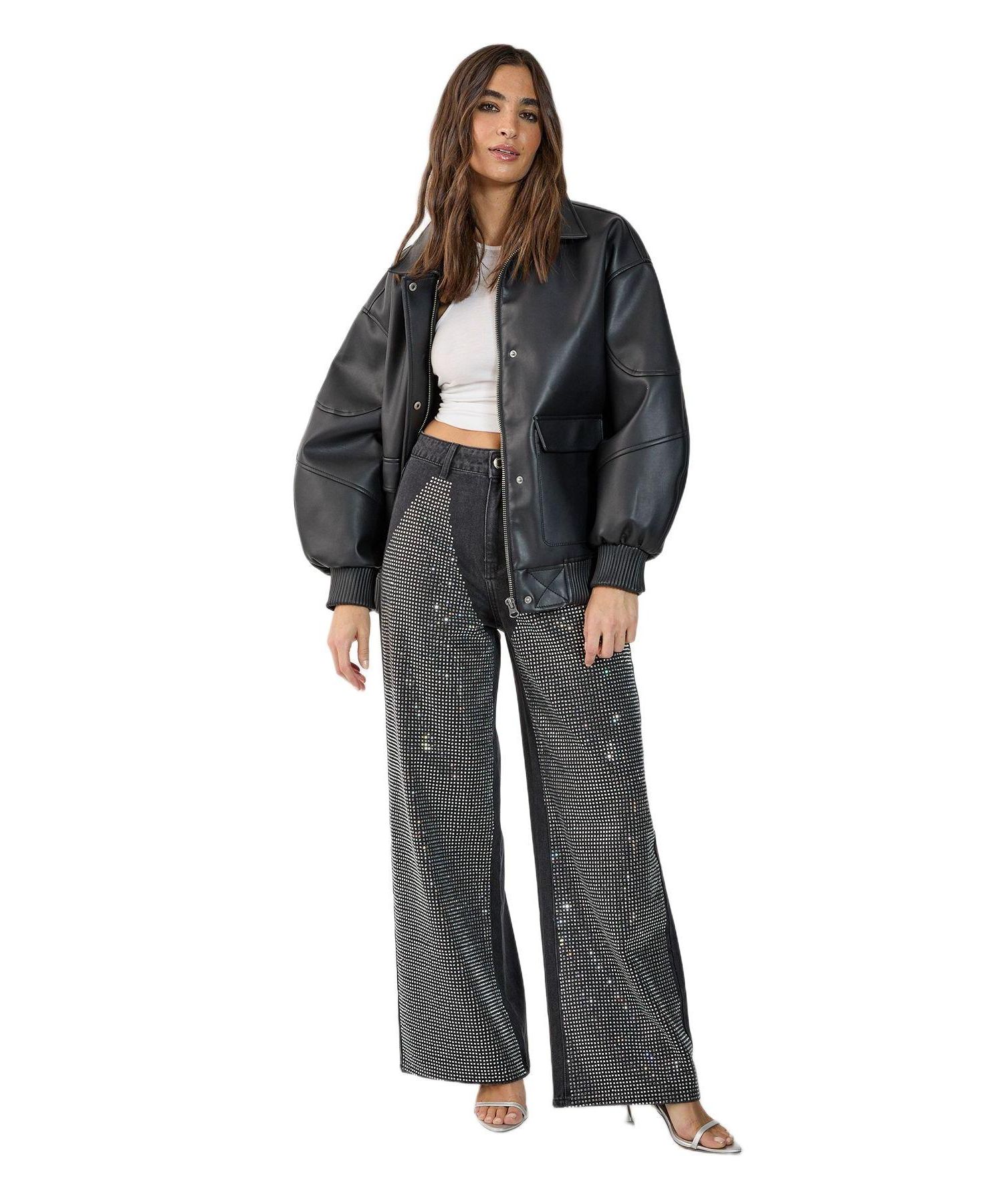 Women's Diamante Denim Chap Jeans