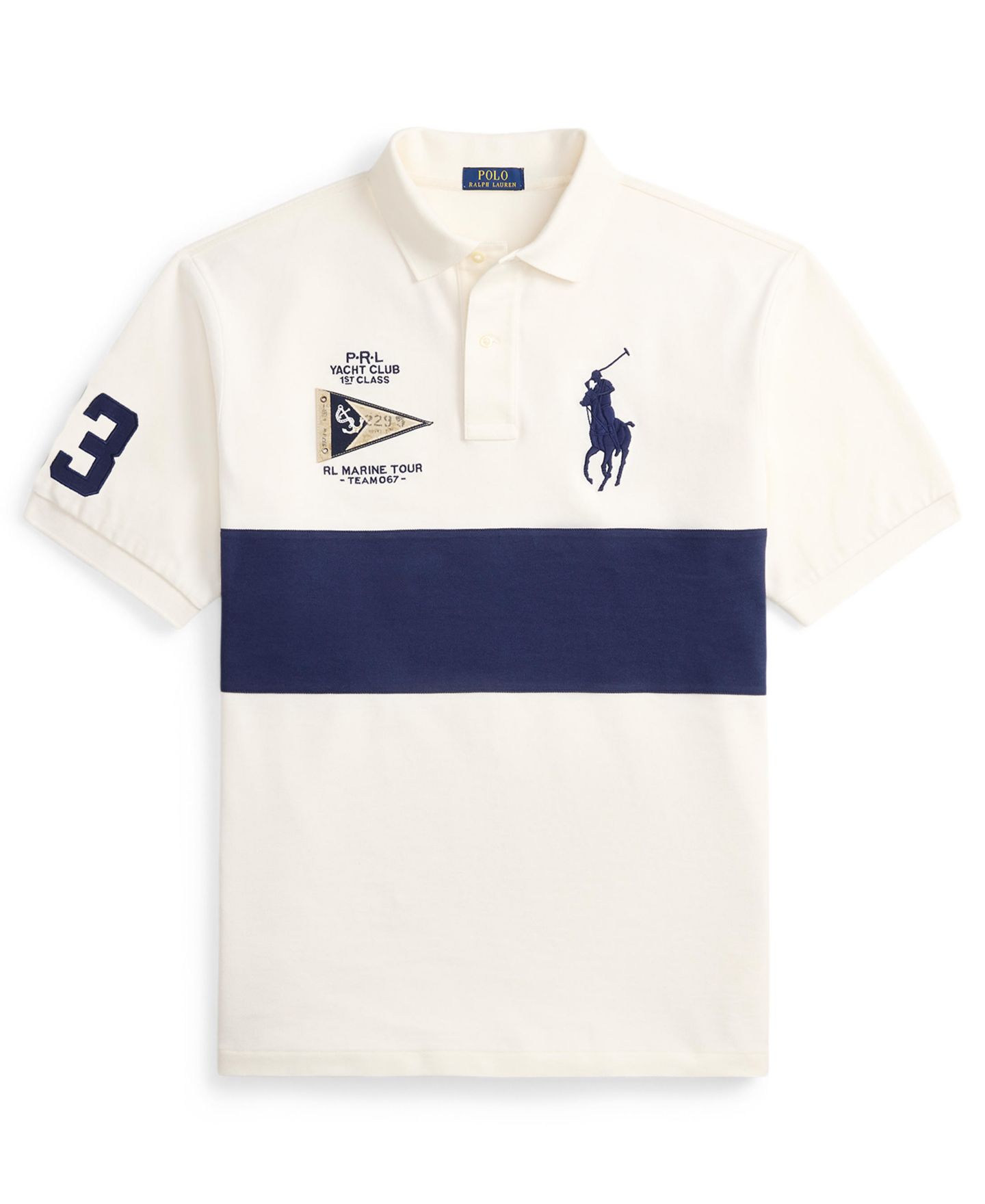 Мужское поло Polo Ralph Lauren Big & Tall Classic-Fit Mesh Polo Shirt, цвет: Тёмно-синий — фото 6