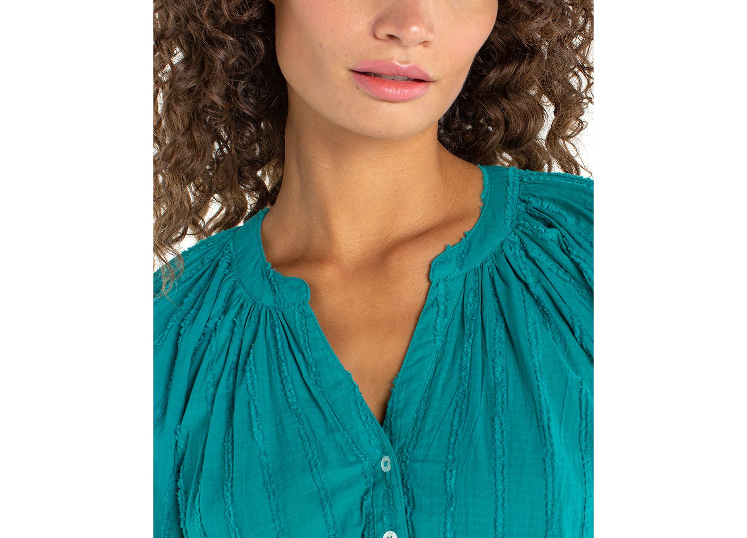 Women's Short-Sleeve Lace Trim Top