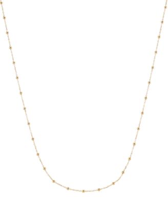 Beaded Station Necklace in 10k Yellow Gold