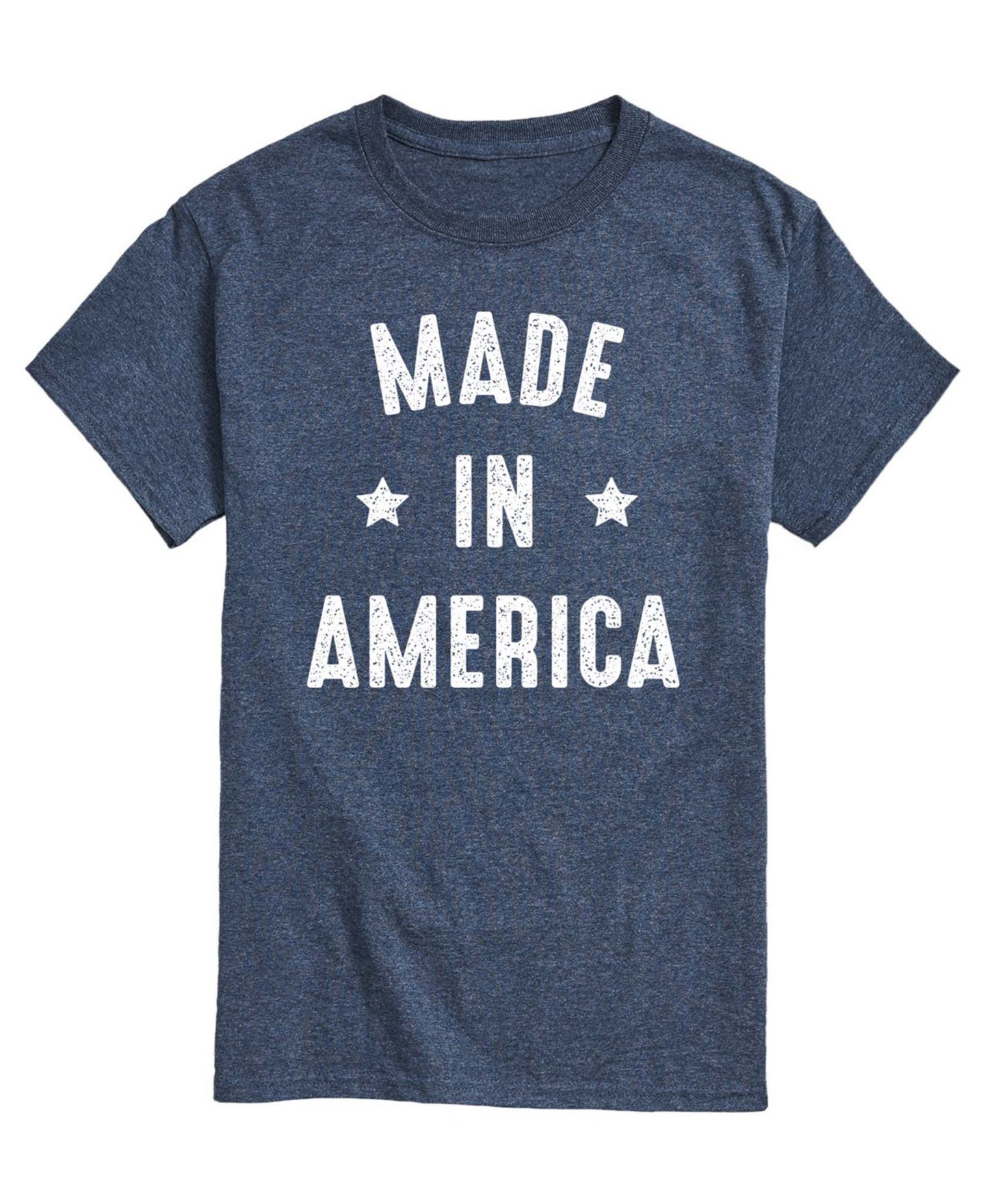 Мужская футболка AIRWAVES Made In America Short-Sleeve Graphic, цвет: Меланжевый синий — фото 1