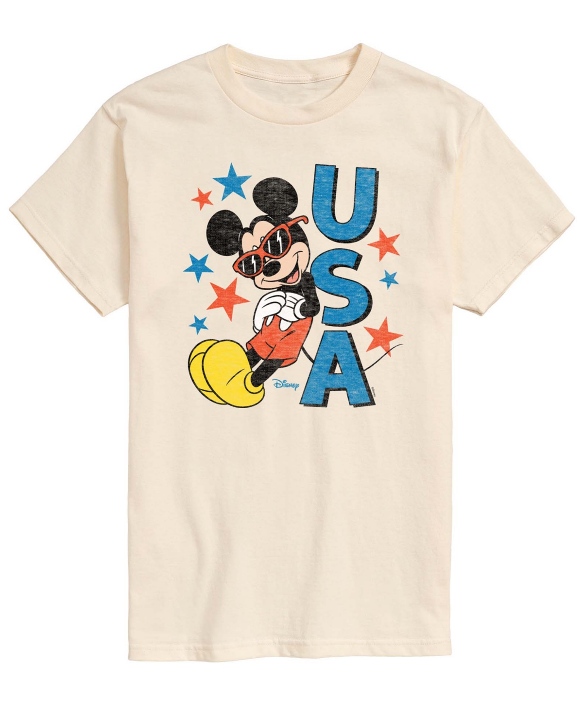 Airwaves Men's Disney Mickey Usa Short-Sleeve Graphic T-Shirts - Cream