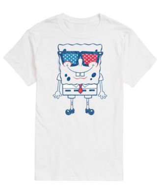 Men's SpongeBob SquarePants Flag Fill Sunglasses Short-Sleeve Graphic T-Shirt