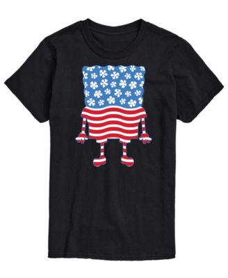 Men's SpongeBob SquarePants Silhouette Stars Stripes Short-Sleeve Graphic T-Shirt