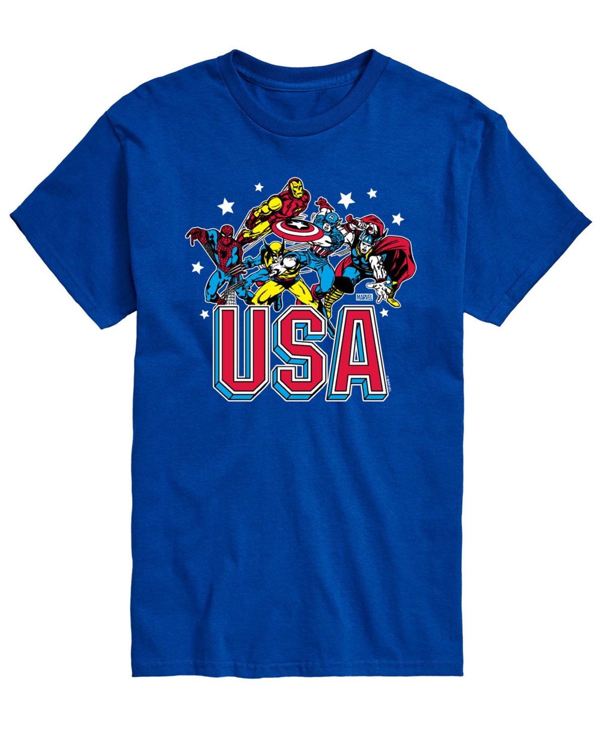 Airwaves Men's Marvel Usa Short-Sleeve Graphic T-Shirt - Royal Blue