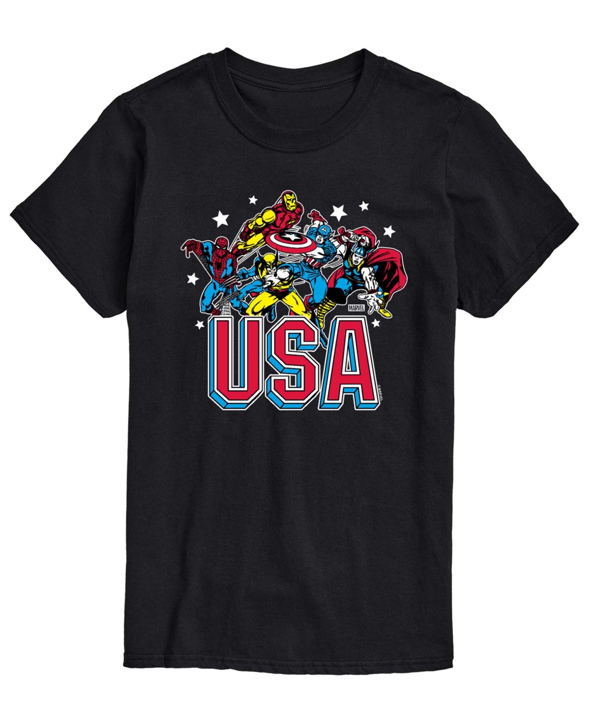 Airwaves Men's Marvel Usa Short-Sleeve Graphic T-Shirt - Black