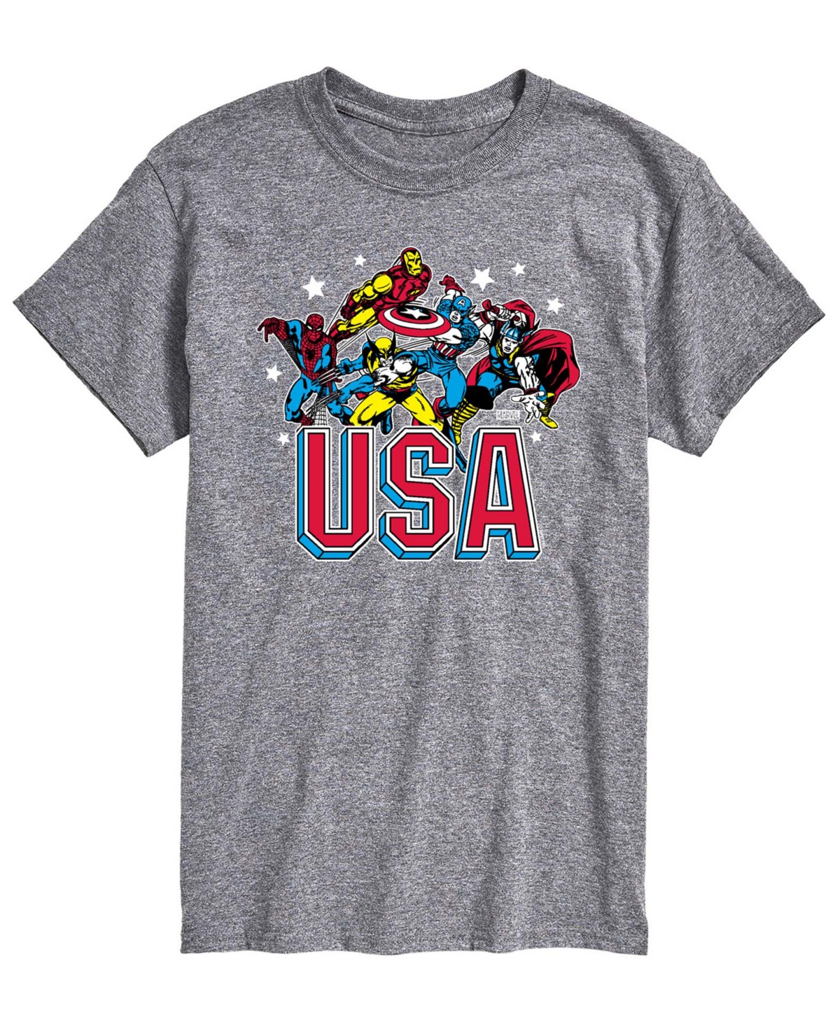 Airwaves Men's Marvel Usa Short-Sleeve Graphic T-Shirt - Athletic Heather