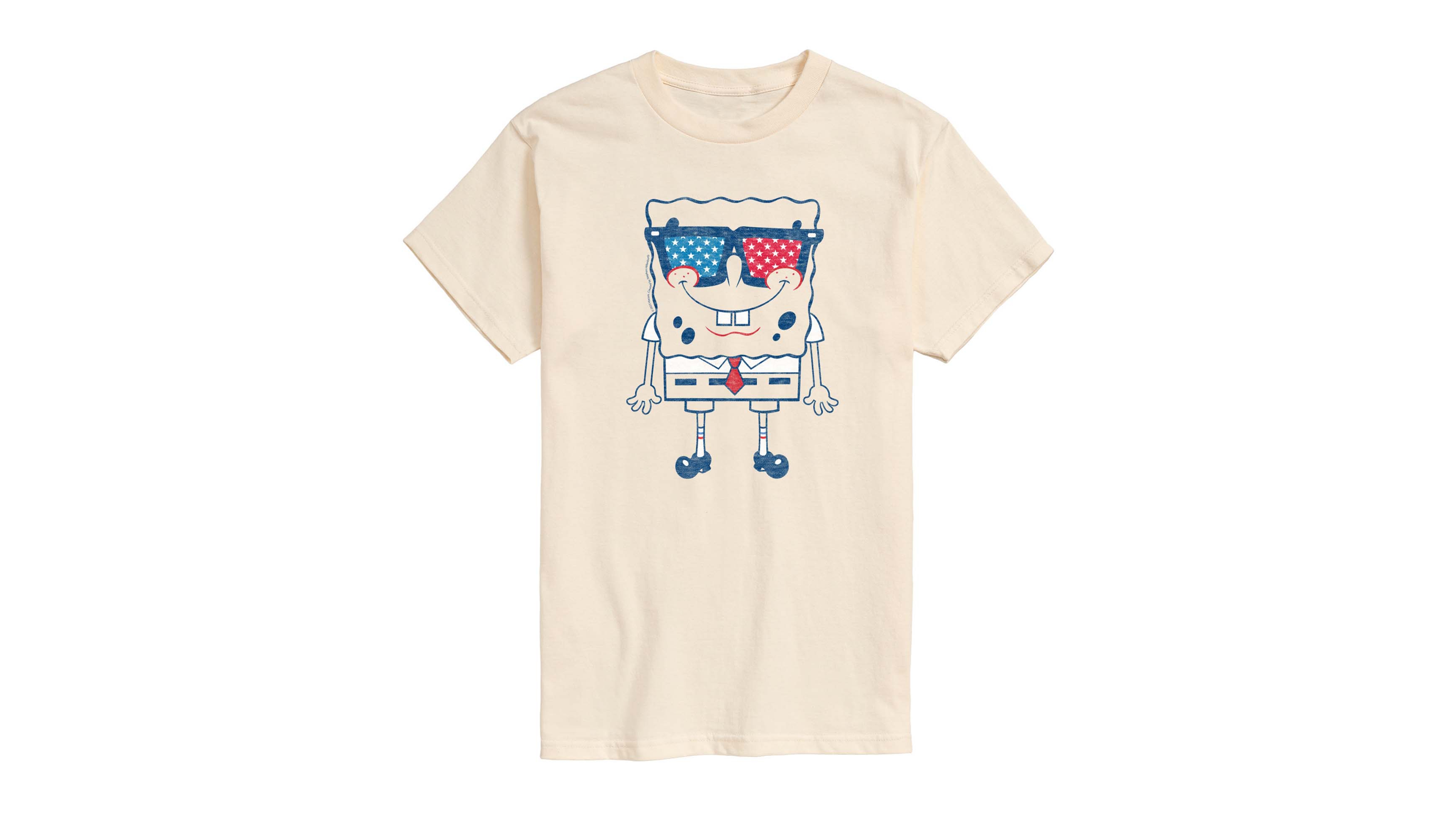Airwaves Men's SpongeBob SquarePants Flag Fill Sunglasses Short Sleeve Graphic T-Shirt