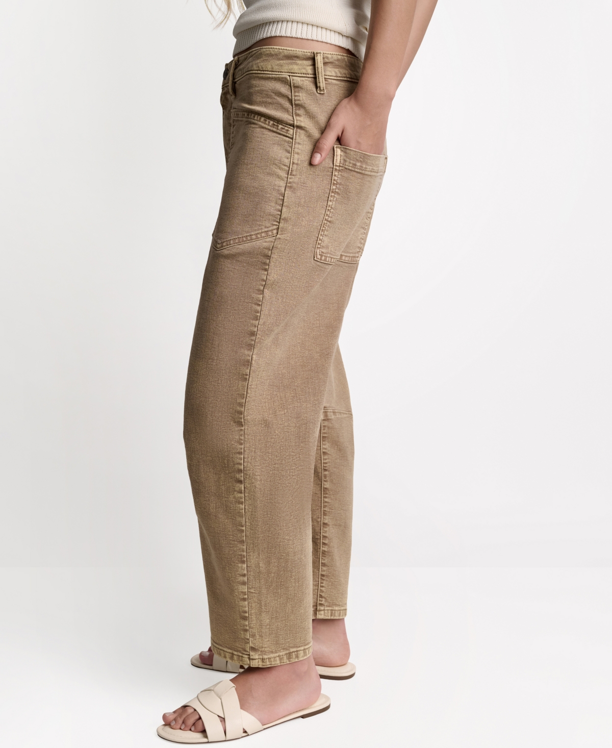Bcbg Women's Mid-Rise Barrel Leg Pants