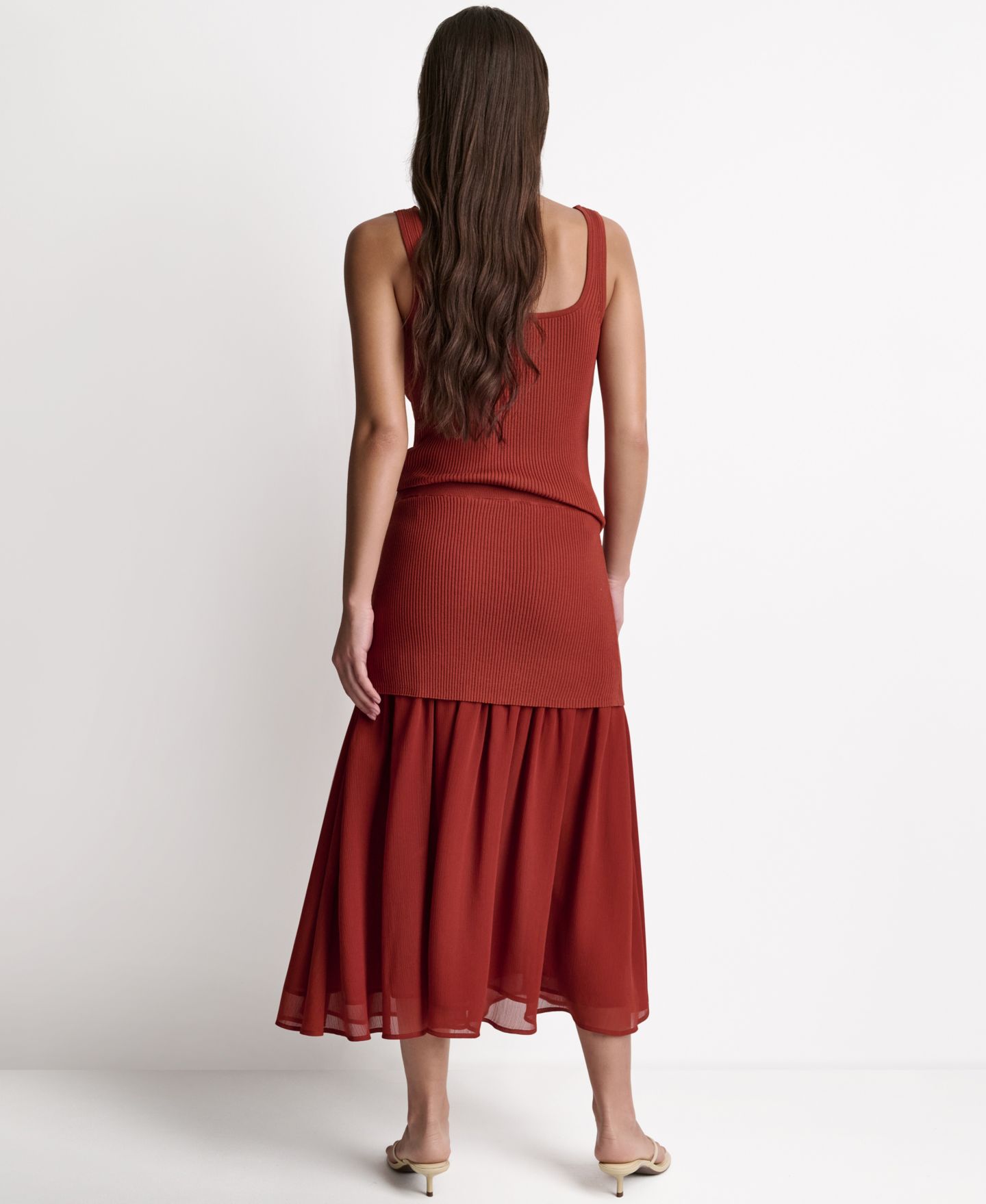 Женская юбка BCBG Mix Media Circular Midi, цвет: Mesa — фото 5