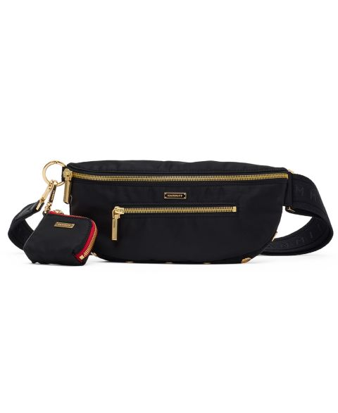Женская сумка Hammitt Charles Belt Small Crossbody Handbag, цвет: Чёрный / Золотой