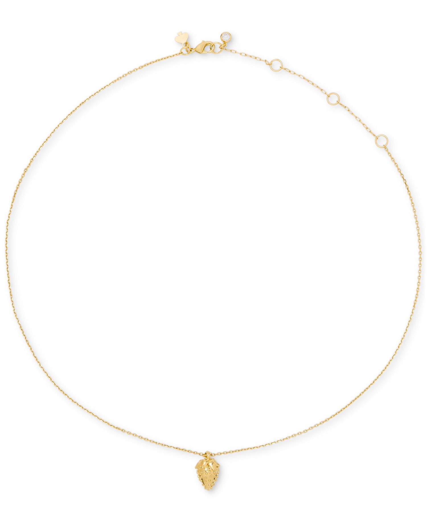 Gold-Tone Secret Garden Strawberry Short Pendant Necklace