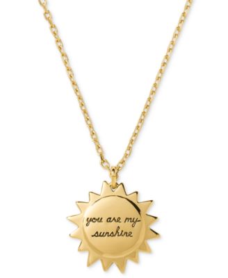 Gold-Tone Gifting You Are My Sunshine Short Pendant Necklace