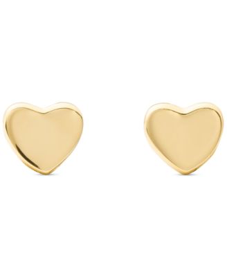 Gold-Tone Metal Mini Heart Stud Earrings