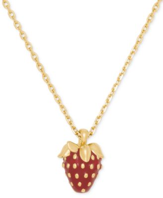 Gold-Tone Gifting You Make Me Berry Happy Short Pendant Necklace