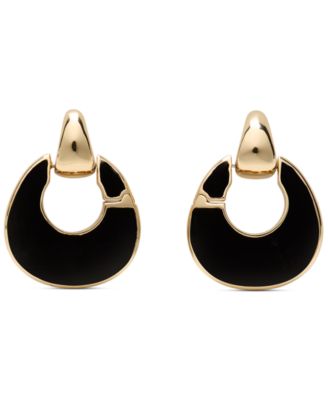 Gold-Tone KS Duo Hoop Earrings