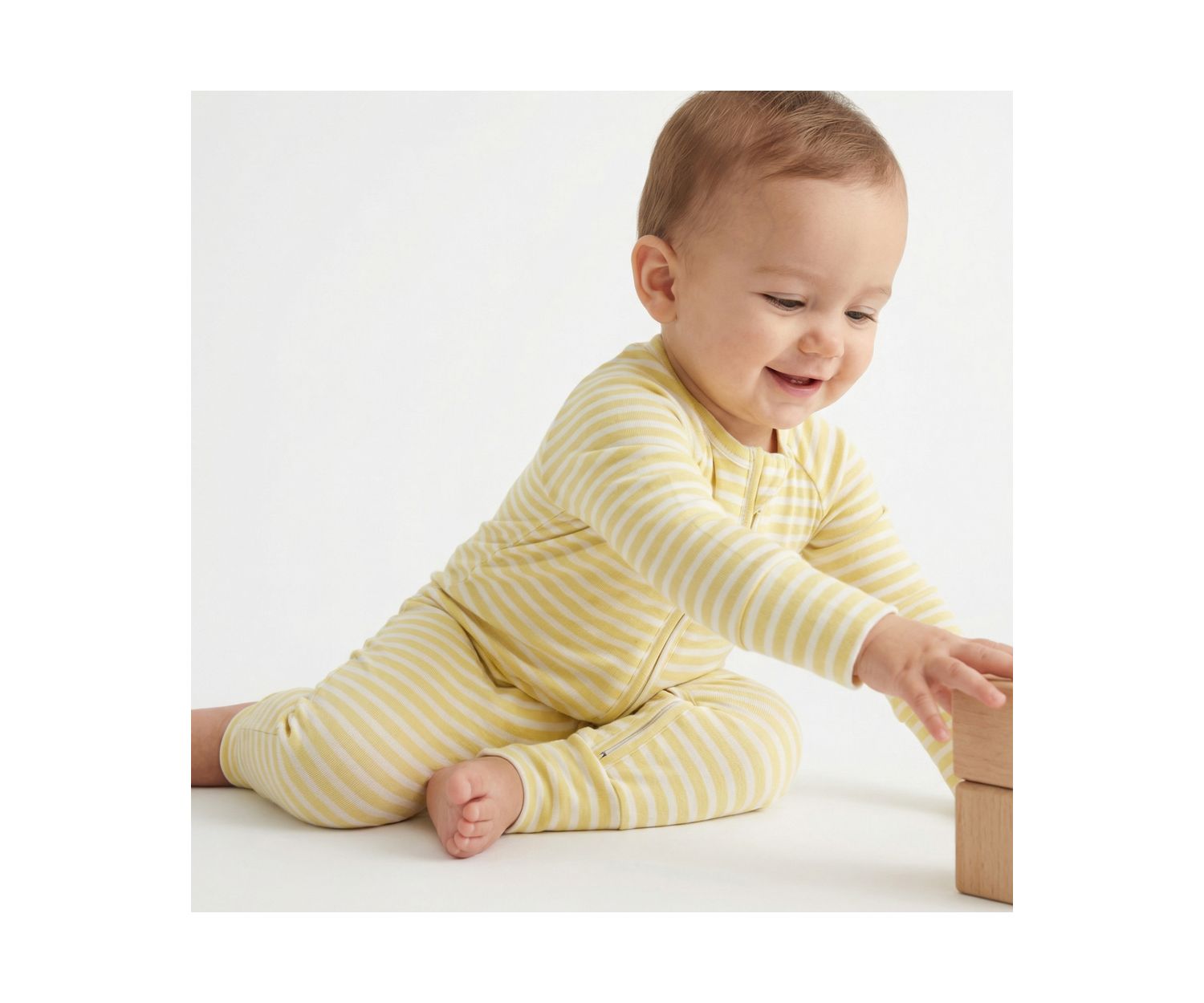 Baby Lemon Stripe Sleeper