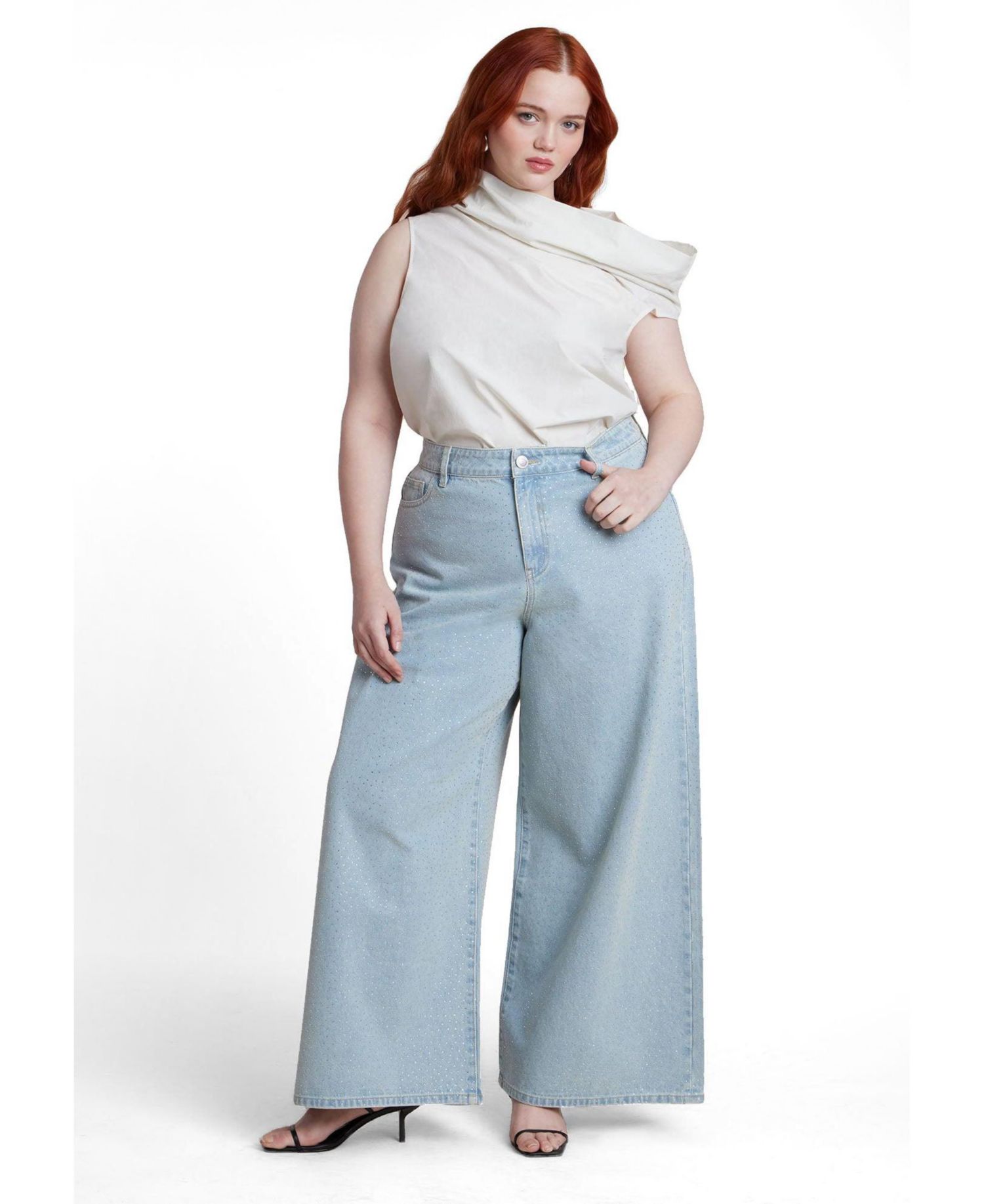 Women's Plus Size Embellished Rhinestone Jeans