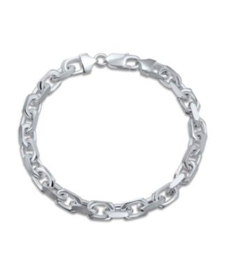 Men's Solid Heavy 7MM . Anchor Marine Forzata Oval Link Chain Bracelet 8 Inch